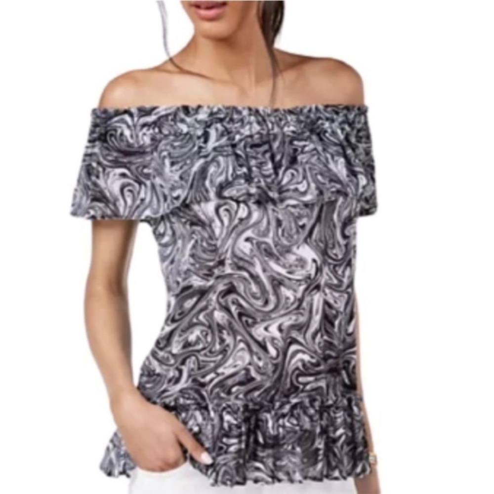 Sheer off the shoulder Michael Kors blouse